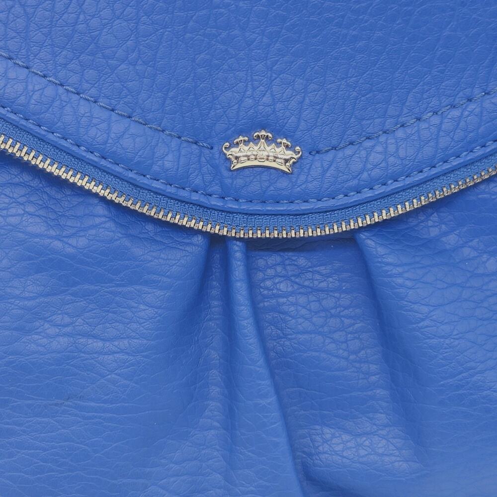 Juicy Couture Purse Crossbody Bag Faux Pebbled Leather Peacock Blue W/ Bag Charm - Picture 4 of 10